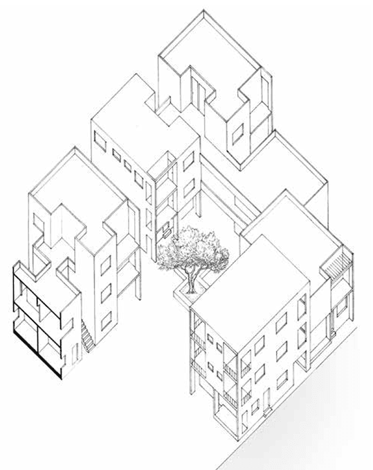 Architectural axonometric drawing