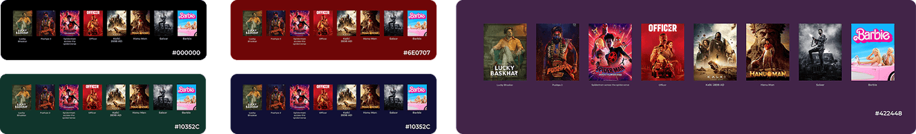 Movie ticket booking visual design color exploration