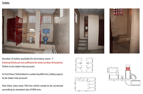Existing toilet and stair conditions